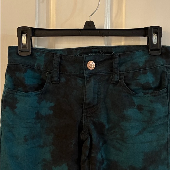 American Eagle Outfitters Teal and Black Jeans - Picture 2 of 7